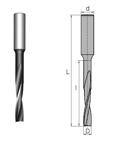 Vrták dlabací 2-britý 8 mm, stopka 16 mm, špirálový - 0big