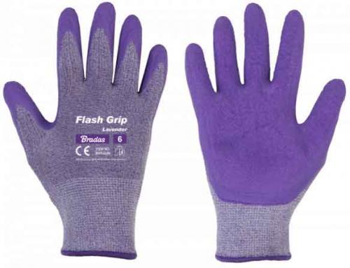 Ochranné rukavice FLASH GRIP LAVENDER, latex, rozmer 8 , BRADAS - 0big